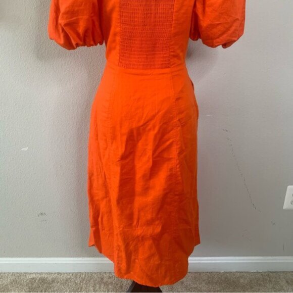 NWOT Banana Republic Bright Orange Midi Dress - Picture 11 of 14